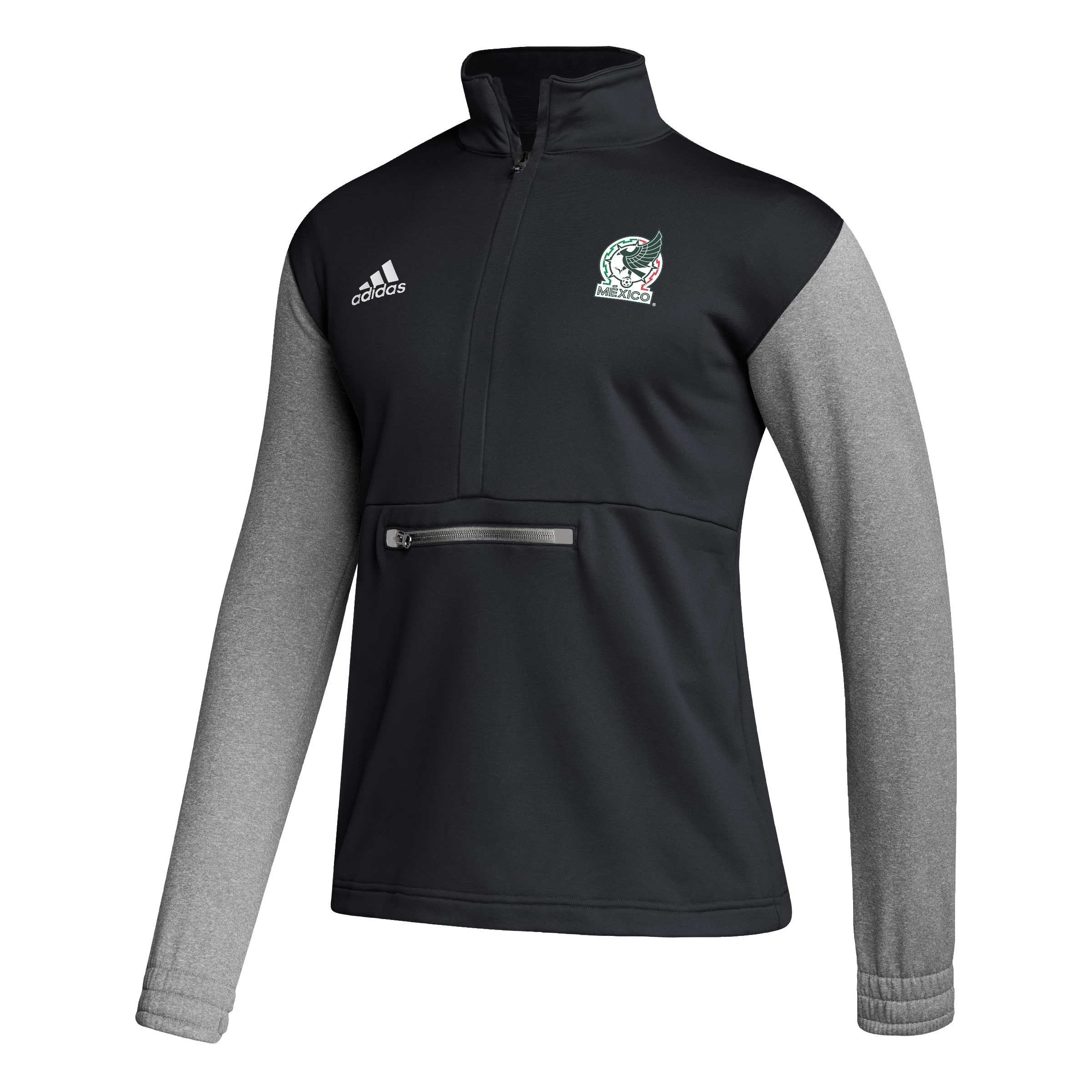 mexico national team adidas crest long sleeve half-zip top – black Collection – England Football Jerseys and Shirts