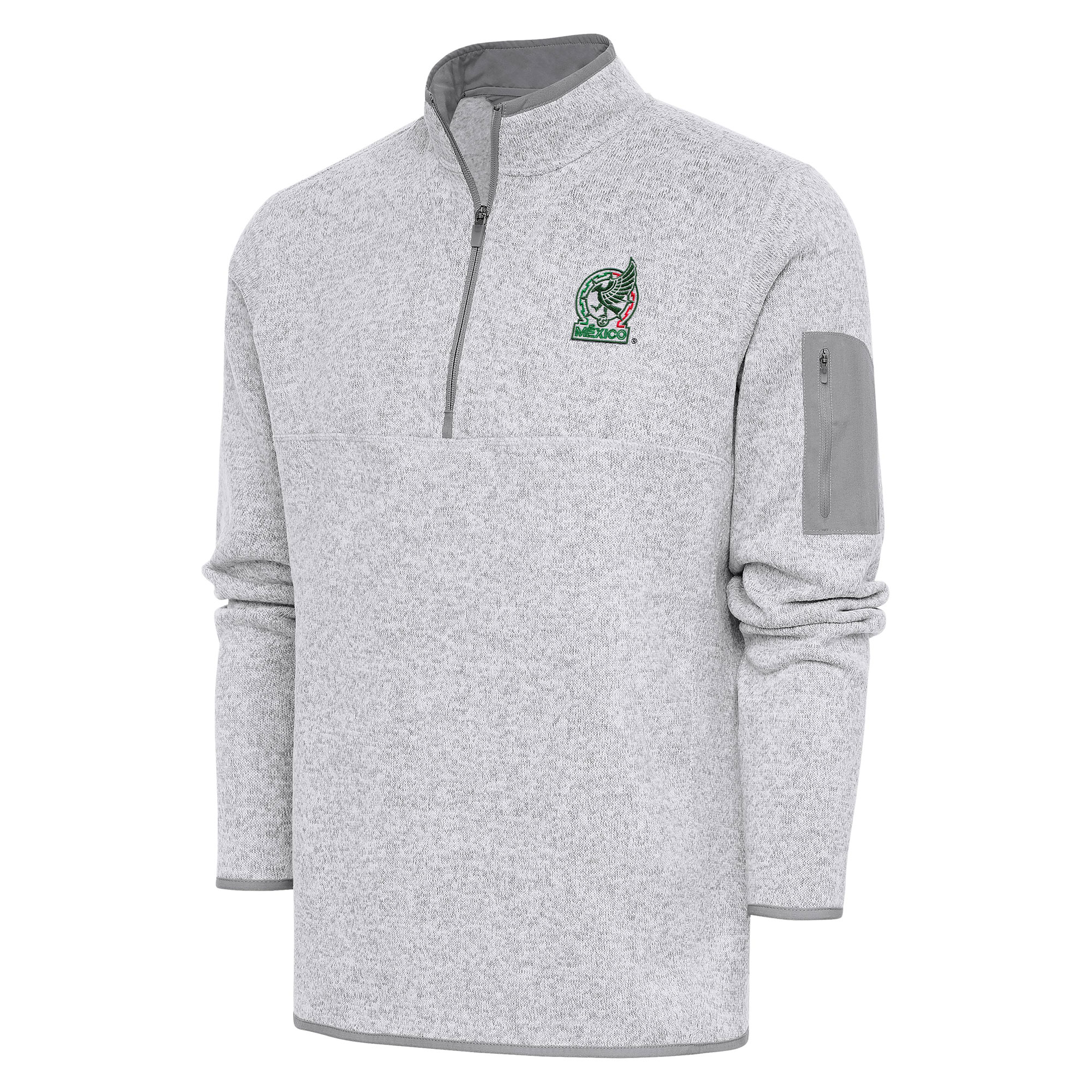 mexico national team antigua elevate quarter-zip pullover – heather gray Collection – England Football Jerseys and Shirts