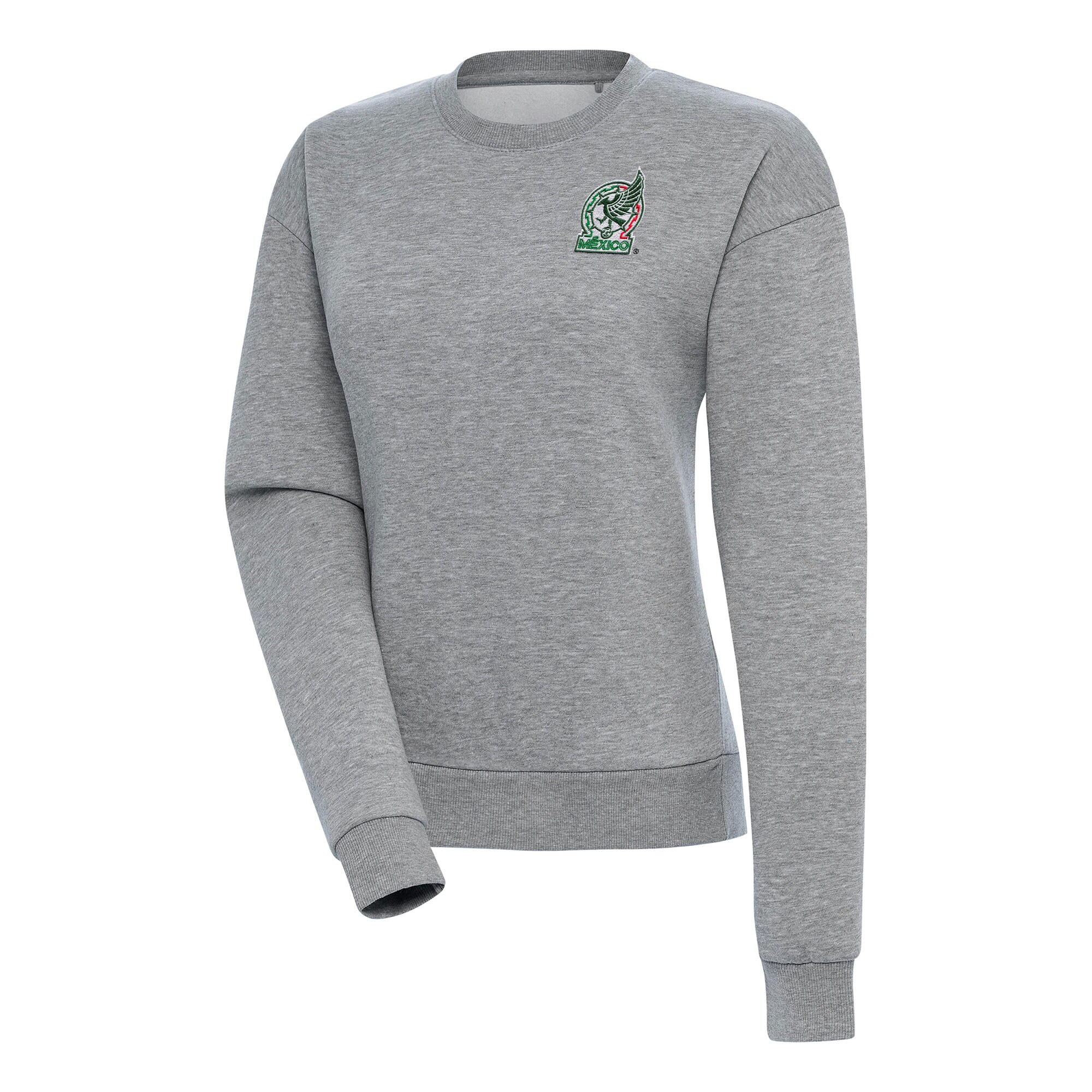 mexico national team antigua women8217s takeover crewneck pullover sweatshirt – heather gray Collection – England Football Jerseys and Shirts