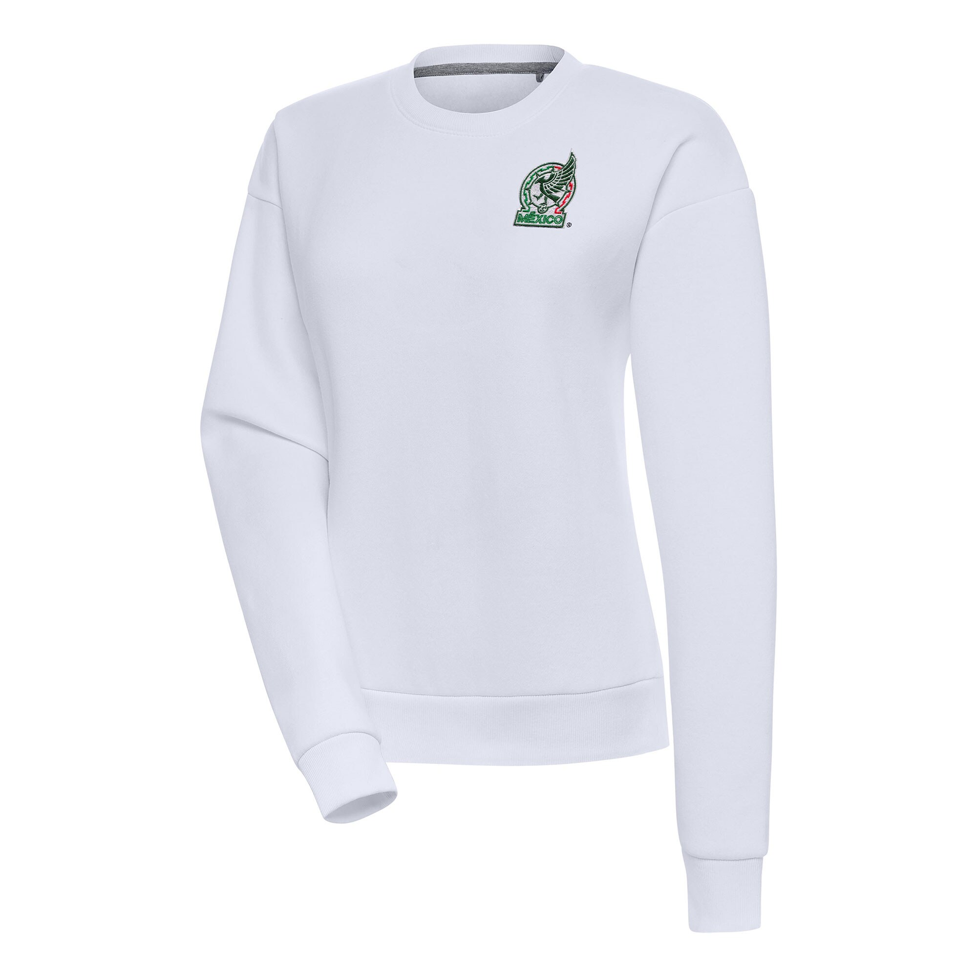 mexico national team antigua women8217s takeover crewneck pullover sweatshirt – white Collection – England Football Jerseys and Shirts