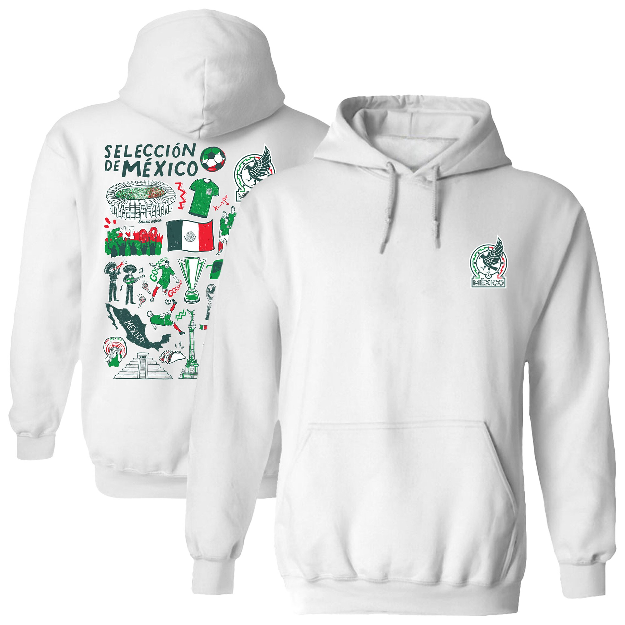 mexico national team vive la fete women8217s impressions artwork pullover hoodie – white Collection – England Football Jerseys and Shirts