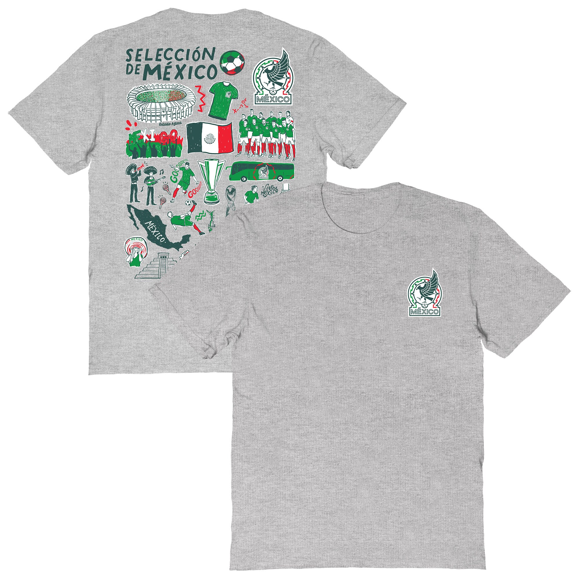 mexico national team vive la fete women8217s impressions artwork t-shirt – heather gray Collection – England Football Jerseys and Shirts