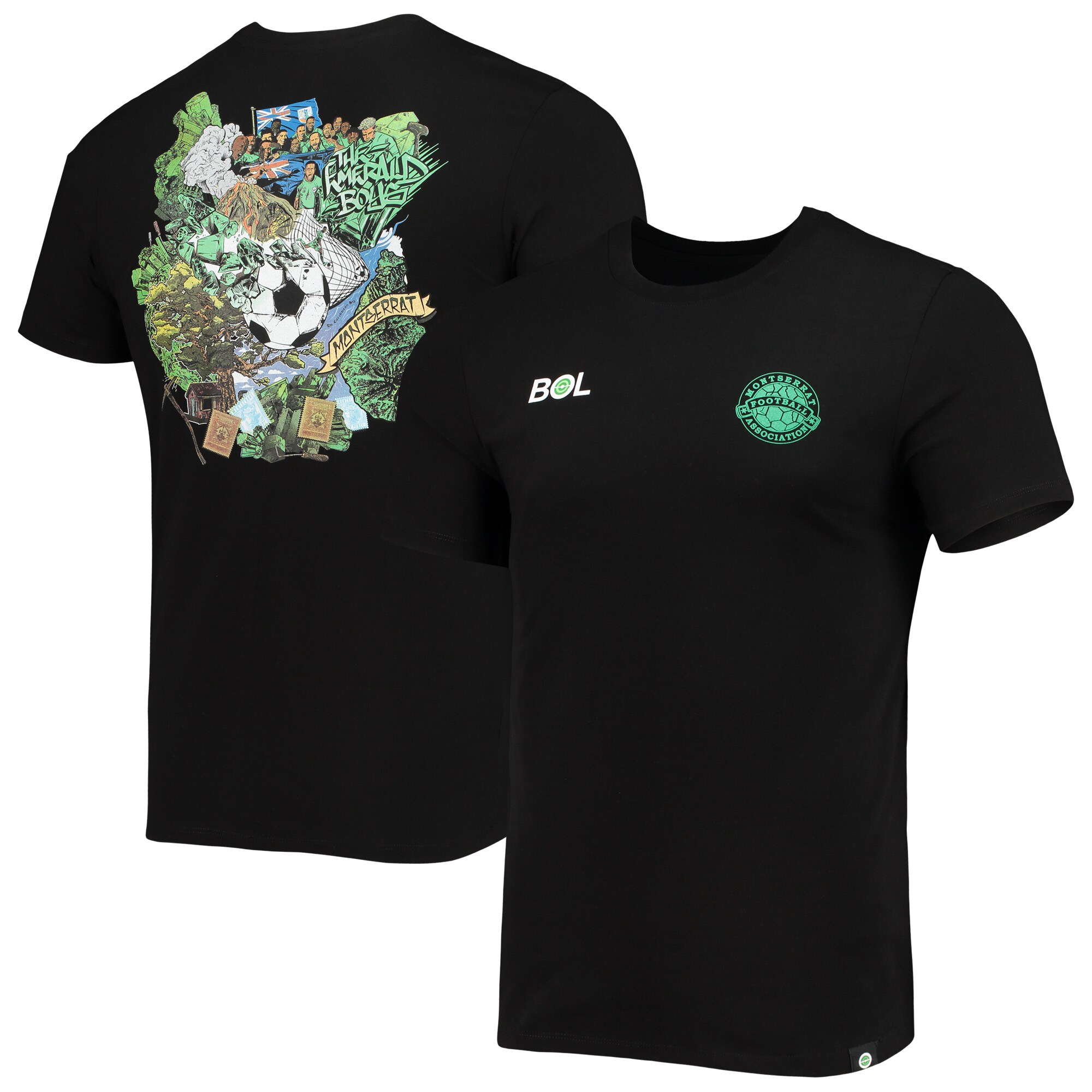 montserrat national team volcano t-shirt – black Collection – England Football Jerseys and Shirts