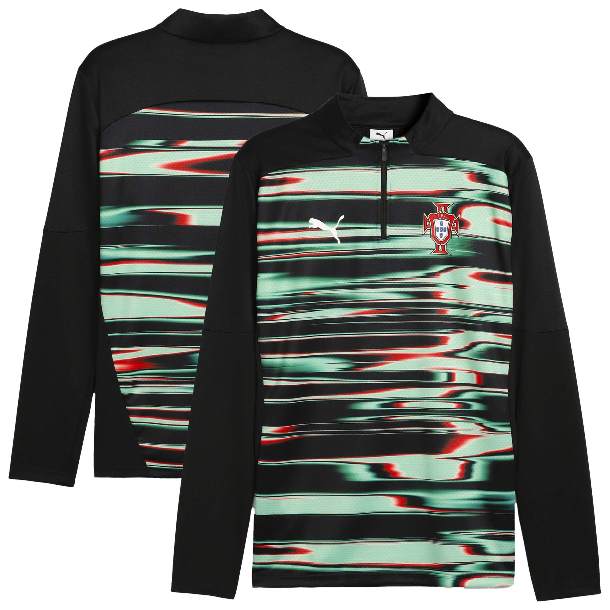 portugal national team puma 2025 pre-match quarter-zip top – black Collection – England Football Jerseys and Shirts