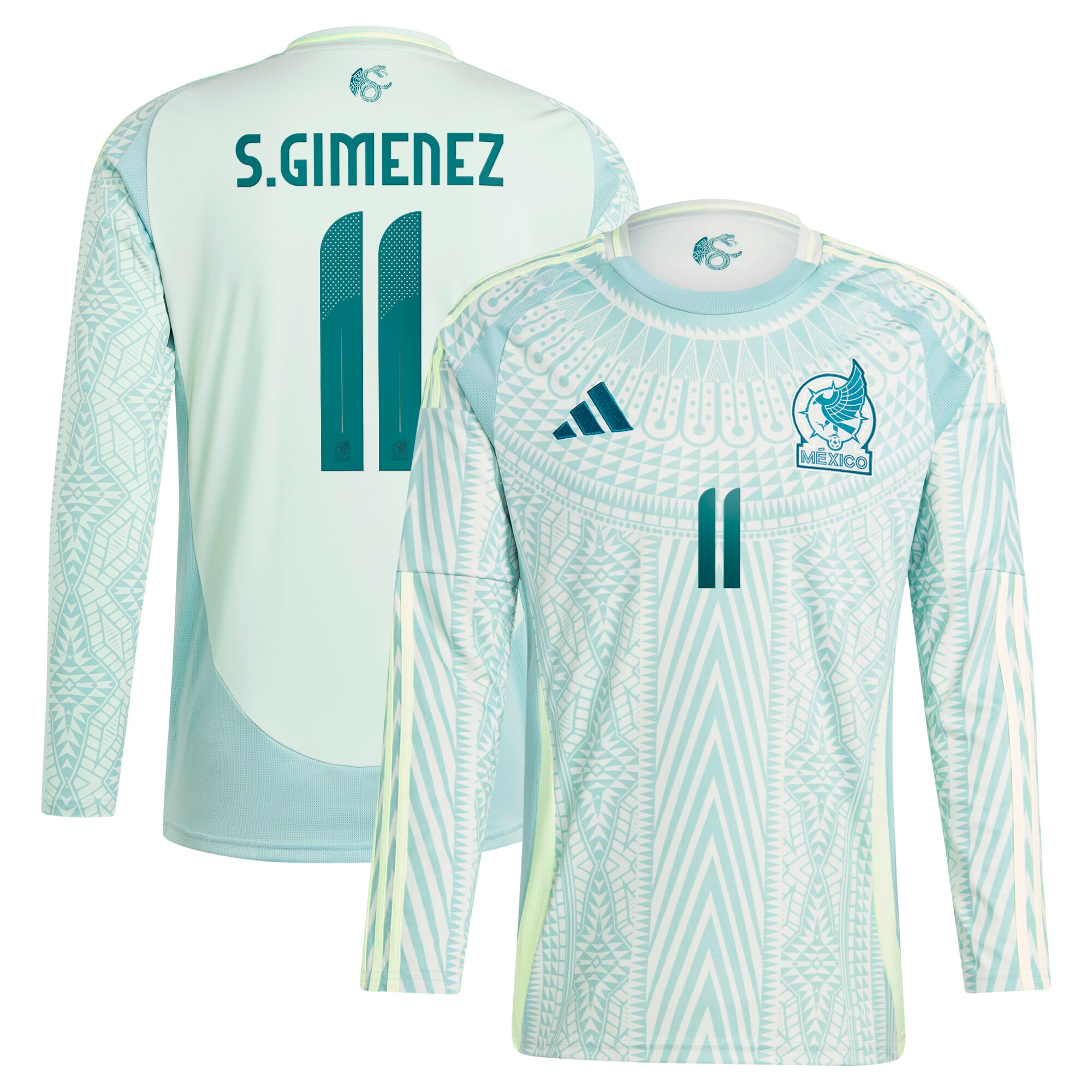santiago giménez mexico national team adidas 2024 away replica player long sleeve jersey – green Collection – England Football Jerseys and Shirts