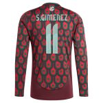 santiago giménez mexico national team adidas 2024 home replica player long sleeve jersey – burgundy Collection – England Football Jerseys and Shirts