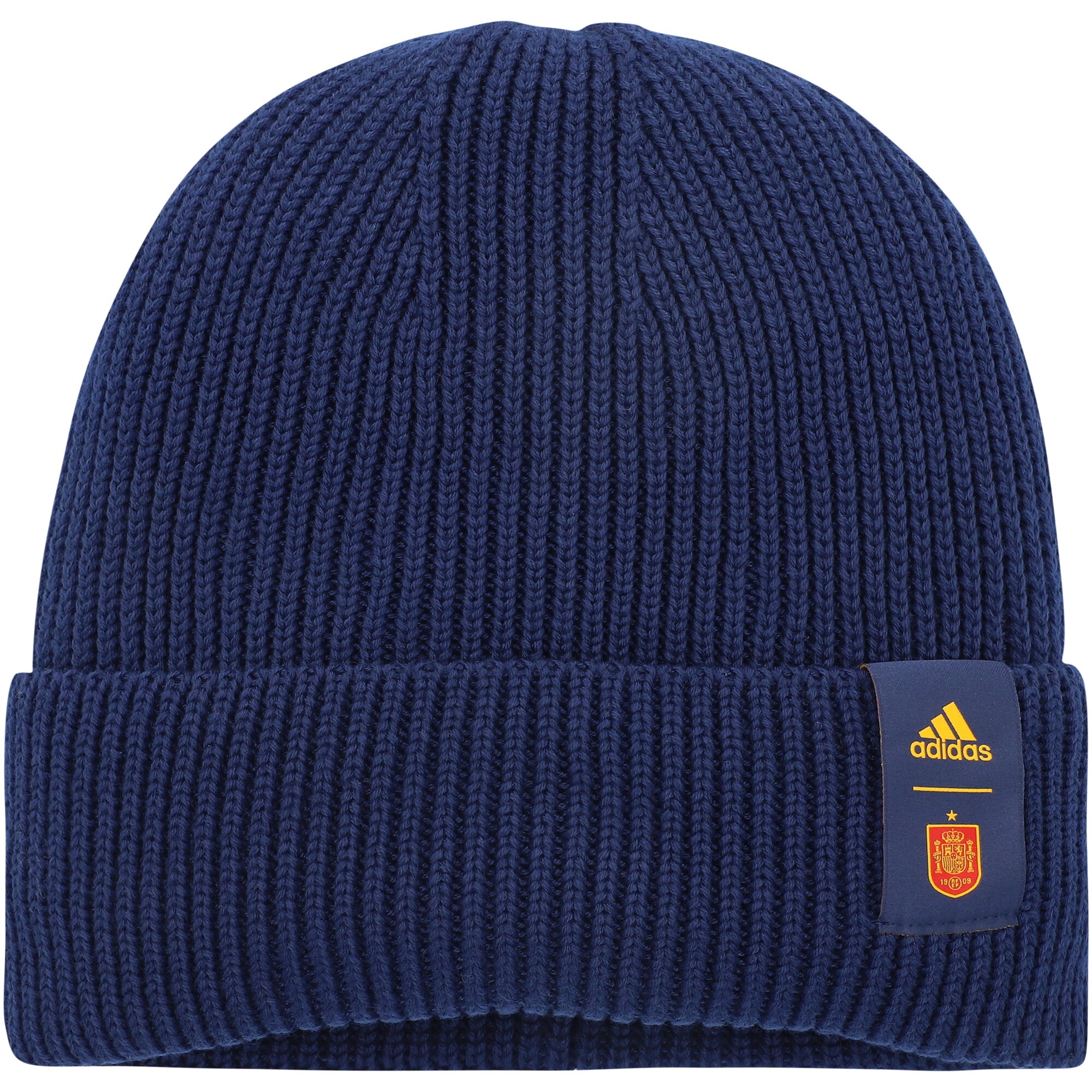 spain national team adidas woolie cuffed knit hat – navy Collection – England Football Jerseys and Shirts