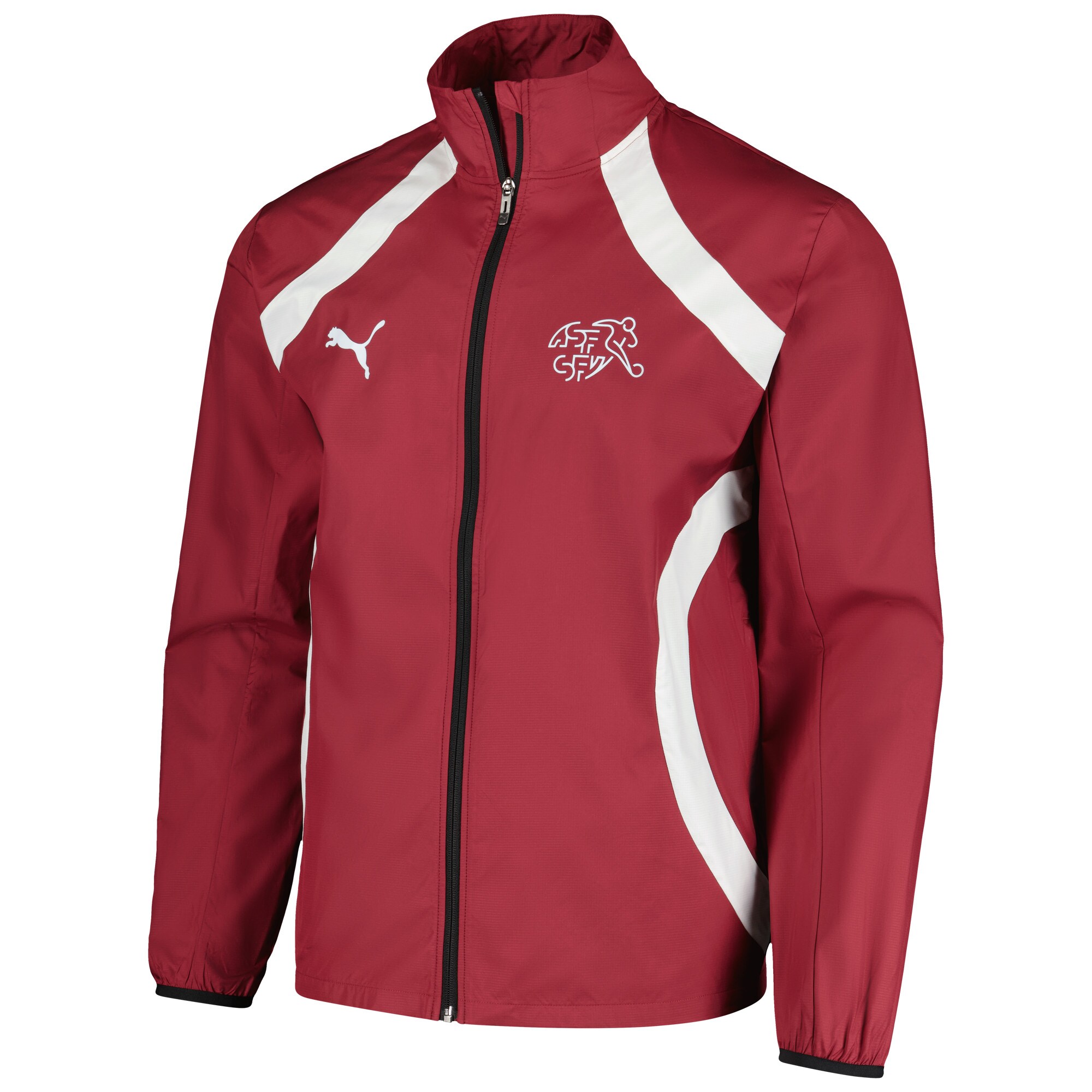 switzerland national team puma 2024 pre-match full-zip hoodie jacket – red Collection – England Football Jerseys and Shirts